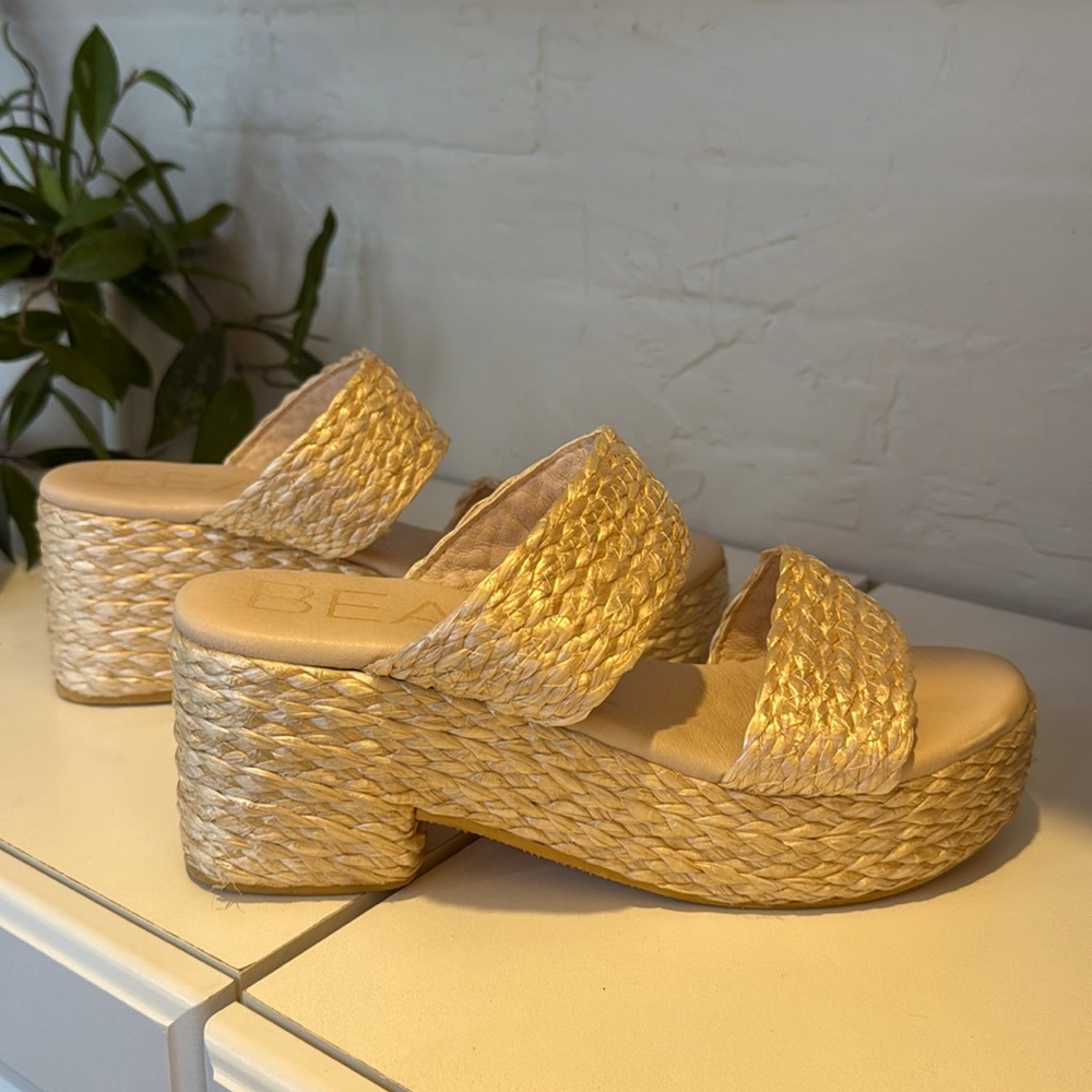 Coconuts by Matisse Women's Ocean Ave Espadrille Platform Sandal Slide sz 10